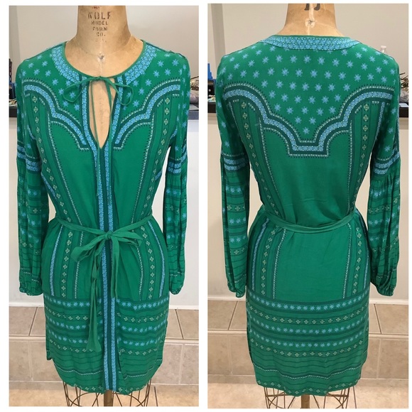 BCBG Moroccan Print Belted Dress - Picture 1 of 4